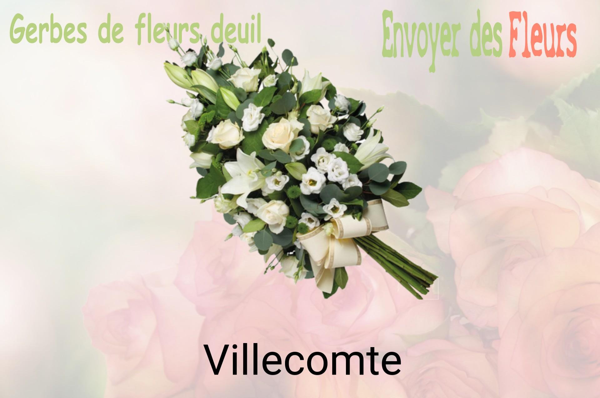 Gerbe de fleurs de deuil livrée à Villecomte